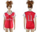 Womens Arsenal #11 Ozil Home Soccer Club Jersey