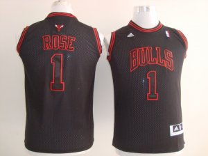 youth nba chicago bulls #1 rose black