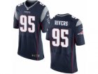 Mens Nike New England Patriots #95 Derek Rivers Elite Navy Blue Team Color NFL Jersey