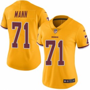 Women\'s Nike Washington Redskins #71 Charles Mann Limited Gold Rush NFL Jersey