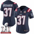 Womens Nike New England Patriots #37 Jordan Richards Limited Navy Blue Rush Super Bowl LI 51 NFL Jersey