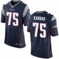 Mens Nike New England Patriots #75 Ted Karras Elite Navy Blue Team Color NFL Jersey