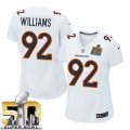 Women Nike Denver Broncos #92 Sylvester Williams White Super Bowl 50 Stitched NFL Game Event Jersey