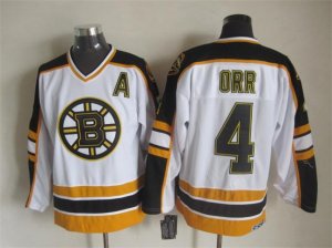 NHL Boston Bruins #4 Bobby Orr white Throwback jerseys