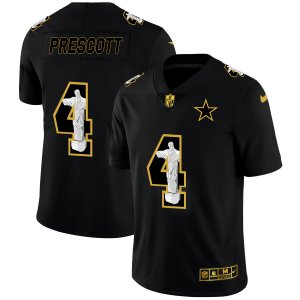 Nike Cowboys #4 Dak Prescott Black Jesus Faith Edition Limited Jersey