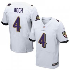 Nike Baltimore Ravens #4 Sam Koch white jerseys(Elite)