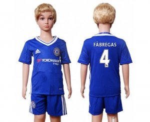 Chelsea #4 Fabregas Blue Home Kid Soccer Club Jersey