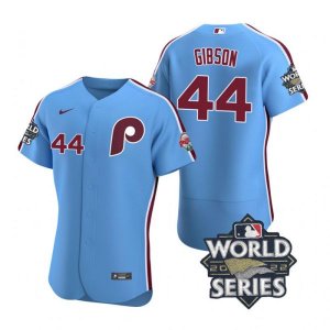 Phillies #44 Kyle Gibson Blue Nike 2022 World Series Flexbase Jersey