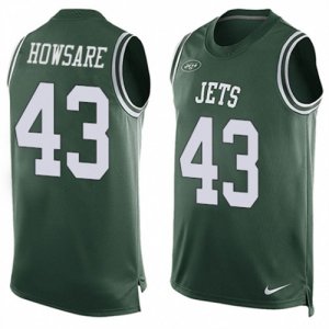 Mens Nike New York Jets #43 Julian Howsare Limited Green Player Name & Number Tank Top NFL Jerseyy