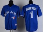 MLB Toronto Blue Jays #1 Emilio Bonifacio Blue Jerseys(Cool Base)