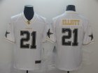 Nike Cowboys #21 Ezekiel Elliott White Gold Vapor Untouchable Limited Jersey