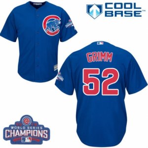 Youth Majestic Chicago Cubs #52 Justin Grimm Authentic Royal Blue Alternate 2016 World Series Champions Cool Base MLB Jersey