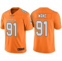 Mens Miami Dolphins #91 Cameron Wake Orange Color Rush Limited Jersey