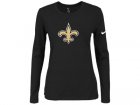 Nike New Orleans Saints Women's Of The City Long Sleeve Tri-Blend T-Shirt - Black