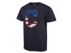 Mens Cleveland Indians USA Flag Fashion T-Shirt Navy Blue