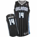 Mens Adidas Orlando Magic #14 D.J. Augustin Authentic Black Alternate NBA Jersey
