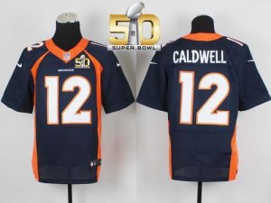 Nike Denver Broncos #12 Andre Caldwell Navy Blue Alternate Super Bowl 50 Men Stitched NFL New Elite Jersey