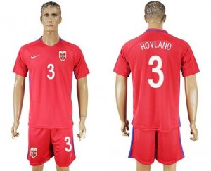 Norway #3 Hovland Home Soccer Country Jersey