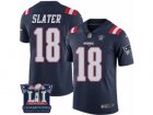 Mens Nike New England Patriots #18 Matthew Slater Limited Navy Blue Rush Super Bowl LI Champions NFL Jersey