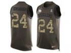 Mens Nike Pittsburgh Steelers #24 Coty Sensabaugh Limited Green Salute to Service Tank Top NFL Jersey
