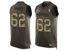 Mens Nike New England Patriots #62 Joe Thuney Limited Green Salute to Service Tank Top NFL Jersey