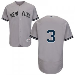 2016 Men New York Yankees #3 Babe Ruth Majestic Gray Flexbase Authentic Collection Player Jersey