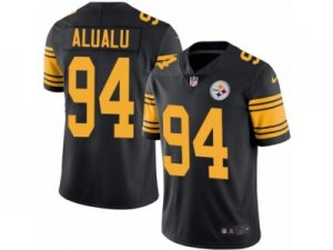 Mens Nike Pittsburgh Steelers #94 Tyson Alualu Limited Black Rush NFL Jersey