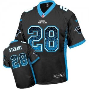Nike Carolina Panthers #28 Jonathan Stewart Black Team Color Men\' Stitched NFL Elite Drift Fashion Jersey