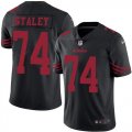 Youth Nike San Francisco 49ers #74 Joe Staley Black Stitched NFL Limited Rush Jersey