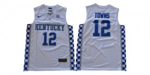 kentucky #12 Towns white Basketball NCAA Jersey