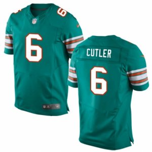 Men\'s Nike Miami Dolphins #6 Jay Cutler Elite Aqua Green Alternate NFL Jersey