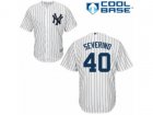 New York Yankees #40 Luis Severino Replica White Home MLB Jersey