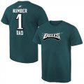 Mens Philadelphia Eagles Pro Line College Number 1 Dad T-Shirt Green