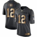 Men's Nike Seattle Seahawks 12th Fan Limited Black Gold Salute to Service NFL Jersey