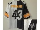 Nike jerseys pittsburgh steelers #43 polamalu white-black[Elite split signature]