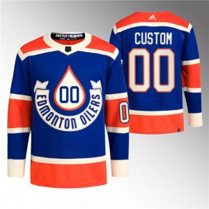 Men\'s Edmonton Oilers Custom 2023 Royal Heritage Classic Primegreen Stitched Jersey