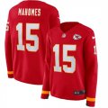 Nike Chiefs #15 Patrick Mahomes Red Women Therma Long Sleeve Jersey
