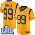 Nike Rams #99 Aaron Donald Gold 2019 Super Bowl LIII Color Rush Limited Jersey