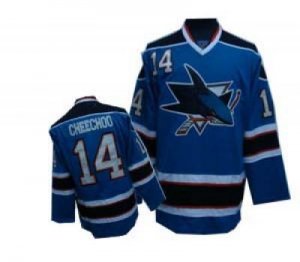 nhl san jose sharks #14 cheechoo blue