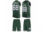 Mens Nike New York Jets #68 Kelvin Beachum Limited Green Tank Top Suit NFL Jersey