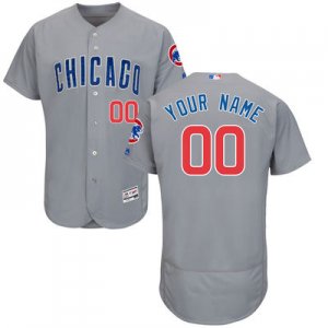 2016 Men Chicago Cubs Majestic Gray Flexbase Authentic Collection Custom Jersey