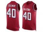 Mens Nike Atlanta Falcons #40 Derrick Coleman Limited Red Player Name & Number Tank Top NFL Jersey