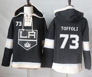 Mens Los Angeles Kings #73 Tyler Toffoli Black Sawyer Hooded Sweatshirt Stitched NHL Jersey