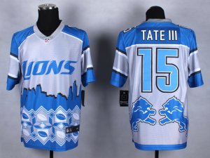 Nike Detroit Lions #15 Golden Tate III Blue Jerseys(Style Noble Fashion Elite)