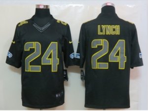 Nike NFL Seattle Seahawks #24 Marshawn Lynch Black Jerseys(Impact Limited)