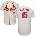 Mens Majestic St. Louis Cardinals #15 Tim McCarver Cream Flexbase Authentic Collection MLB Jersey