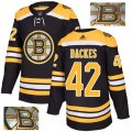 Bruins #42 David Backes Black With Special Glittery Logo Adidas Jersey
