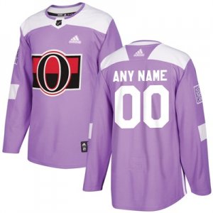 Mens Ottawa Senators Purple Adidas Hockey Fights Cancer Custom Practice Jersey