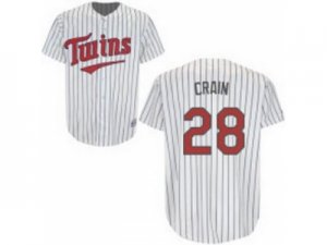 MLB Jersey Minnesota Twins #28 Crain White Stripe