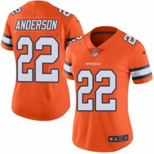 Women\'s Nike Denver Broncos #22 C.J. Anderson Limited Orange Rush NFL Jersey